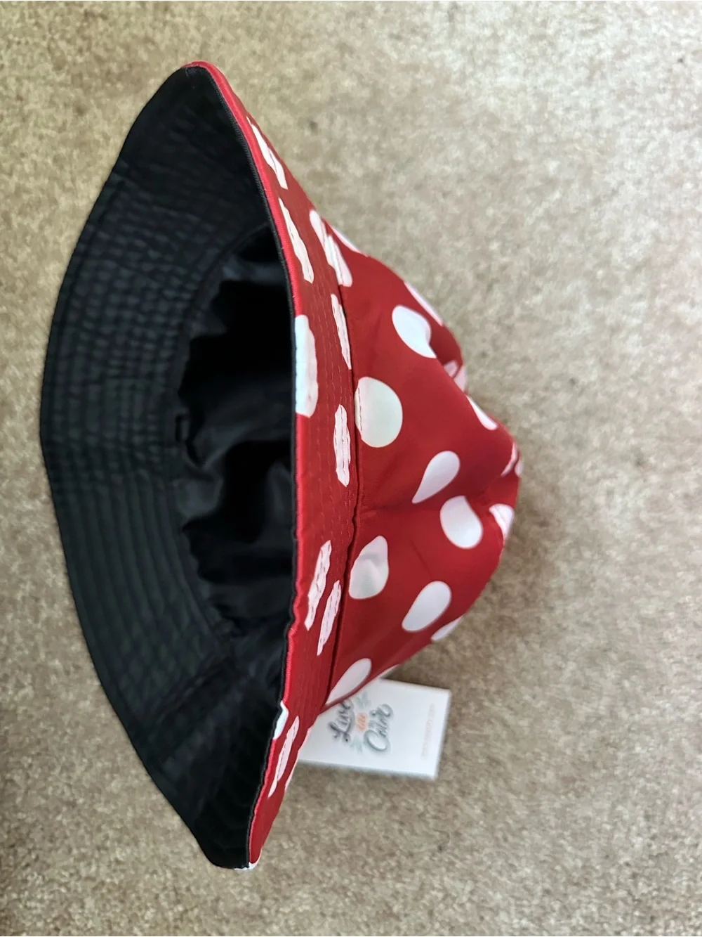 Lug Red Reversible Bucket Hat with White Polka Dots